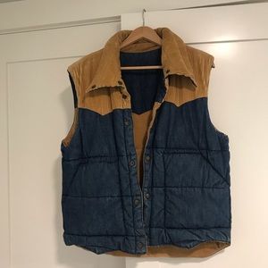 Reversible 70’s style Vintage denim corduroy vest